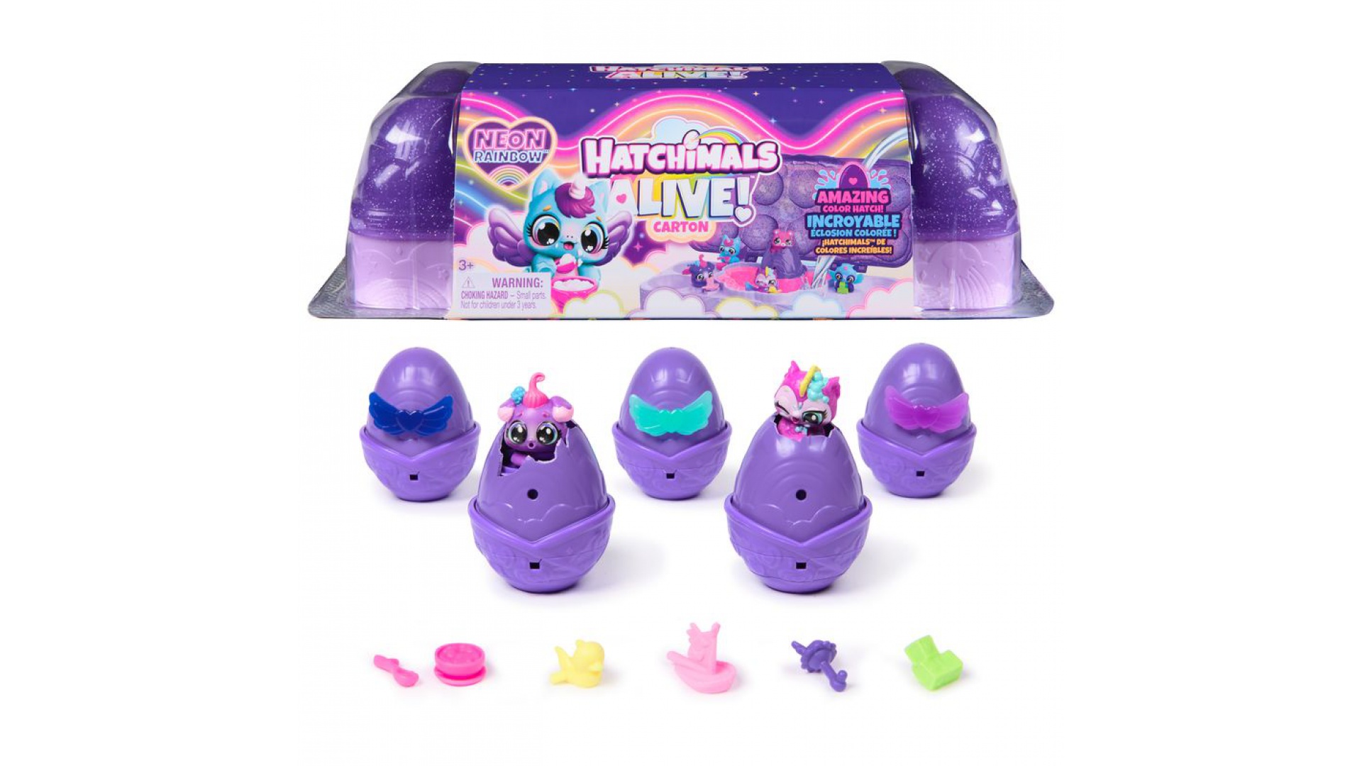 Levně Hatchimals Neónová duha karton zvířátek
