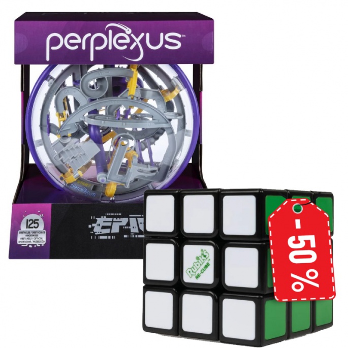 Výhodný balíček: Perplexus epic + Rubikova kostka 3x3 re-cube za polovinu