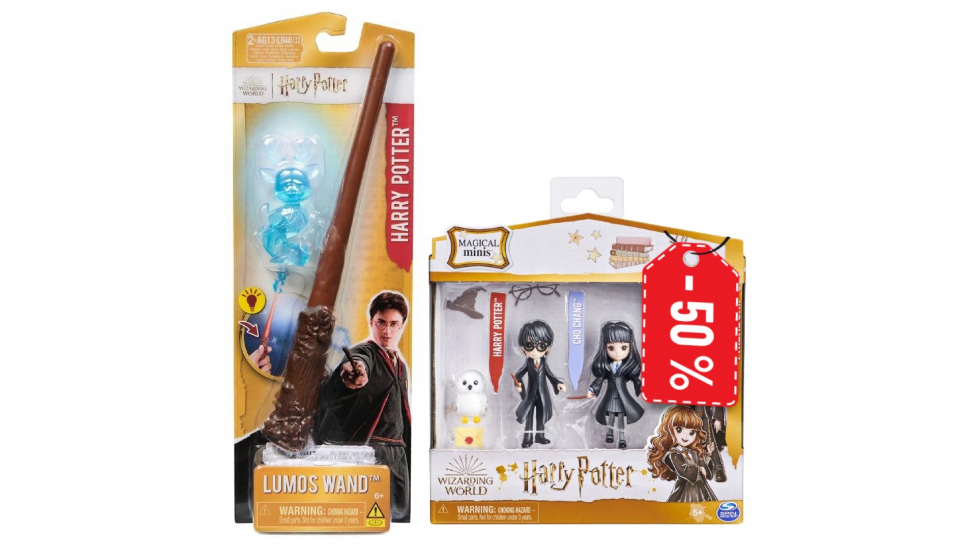 Levně Akce Harry Potter kouzelnická hůlka se svítícím patronem + figurky Harry a Cho za polovinu