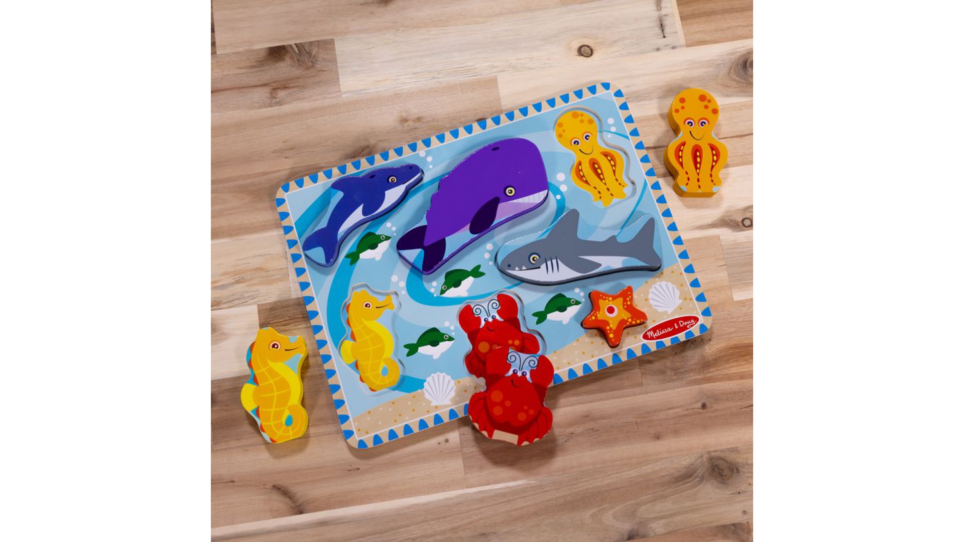 Melissa & Doug drevené puzzle morské zvieratká