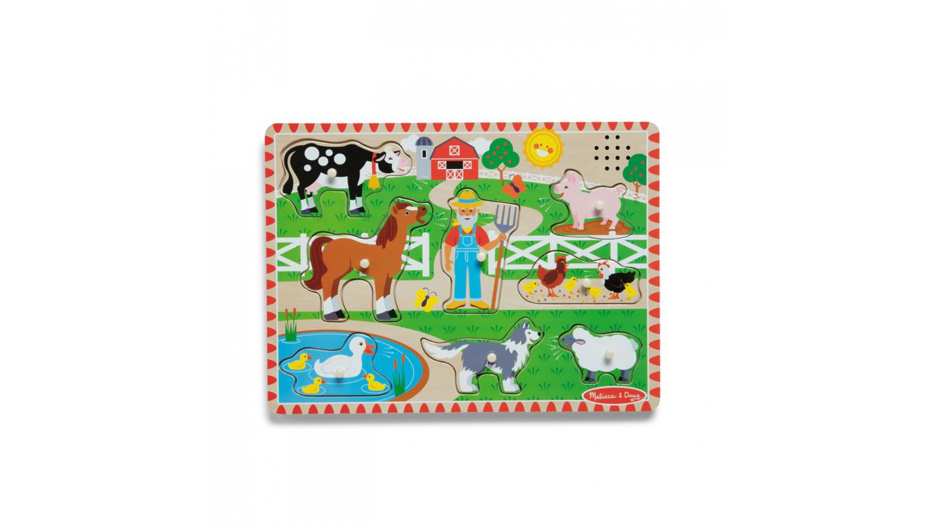 Levně Melissa & Doug dřevěné puzzle se zvukovými efekty Old MacDonald Farm