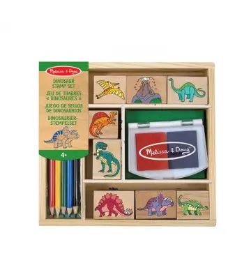 Melissa & Doug houten stempels met afwasbare kleuren Dinosaurussen