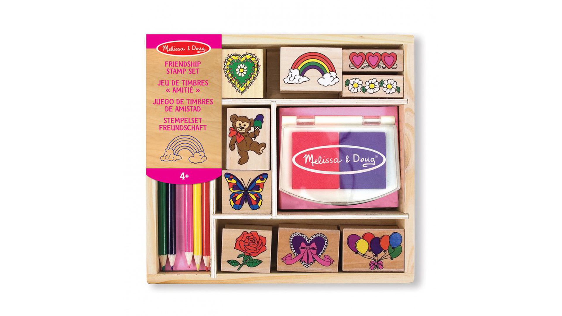 Levně Melissa & Doug dřevěná razítka s omyvatelnými barvami veselí přátelé