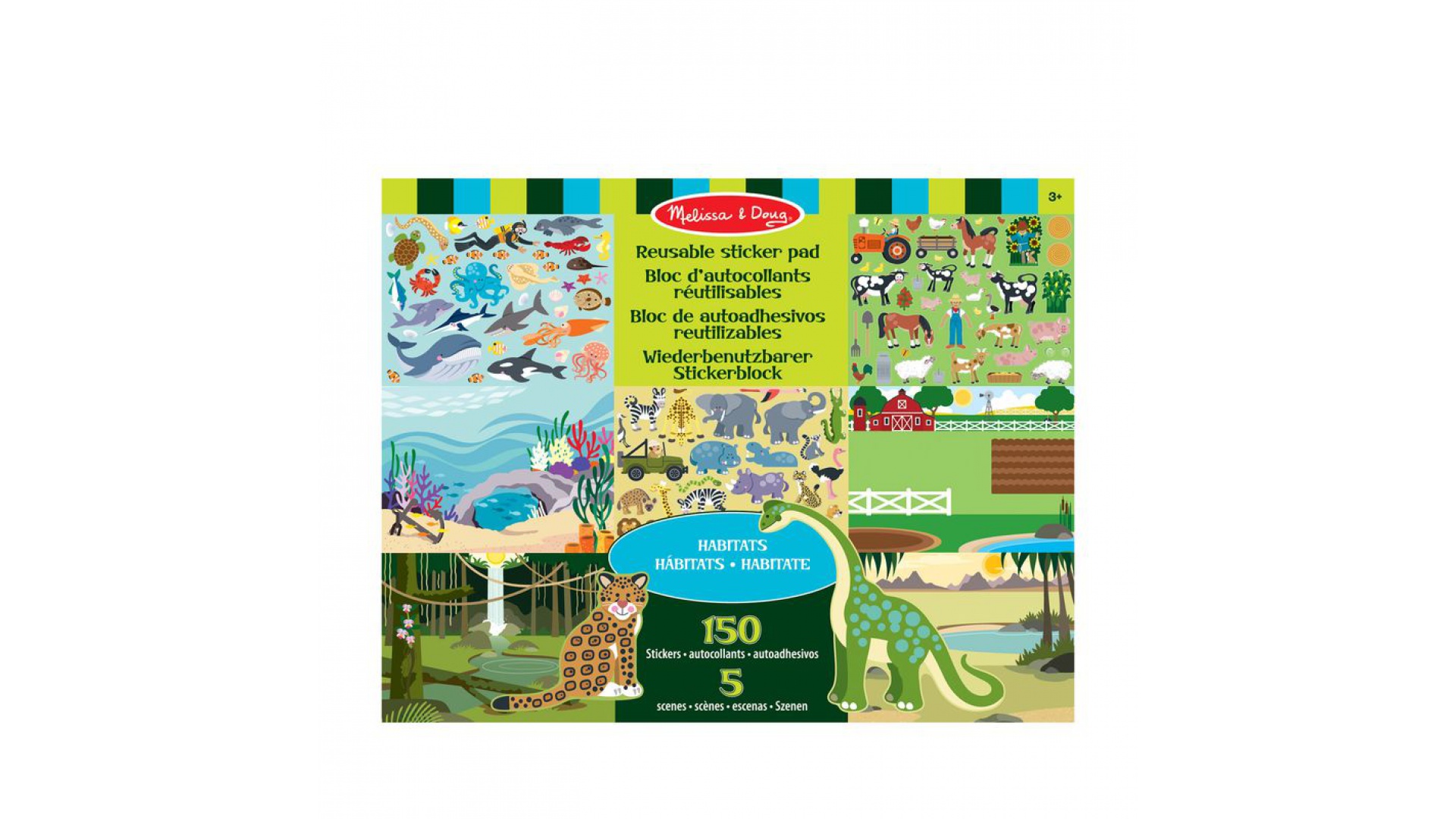 Levně Melissa & Doug samolepky opakovaně použitelné s podložkou - svět zvířat