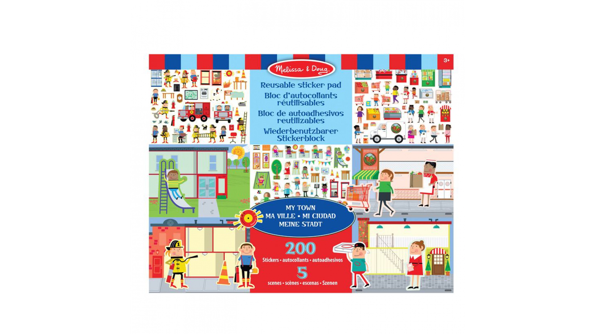 Levně Melissa & Doug samolepky opakovaně použitelné s podložkou - město