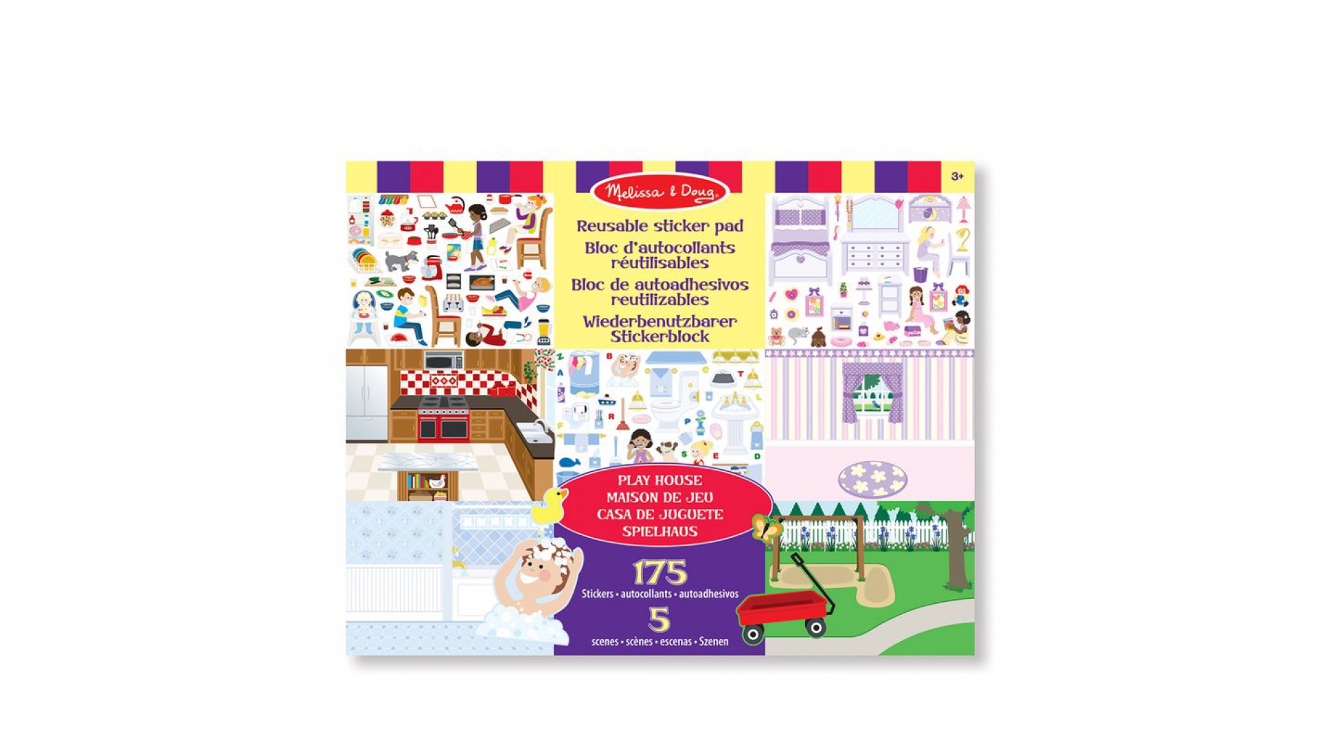 Levně Melissa & Doug samolepky opakovaně použitelné s podložkou - dům