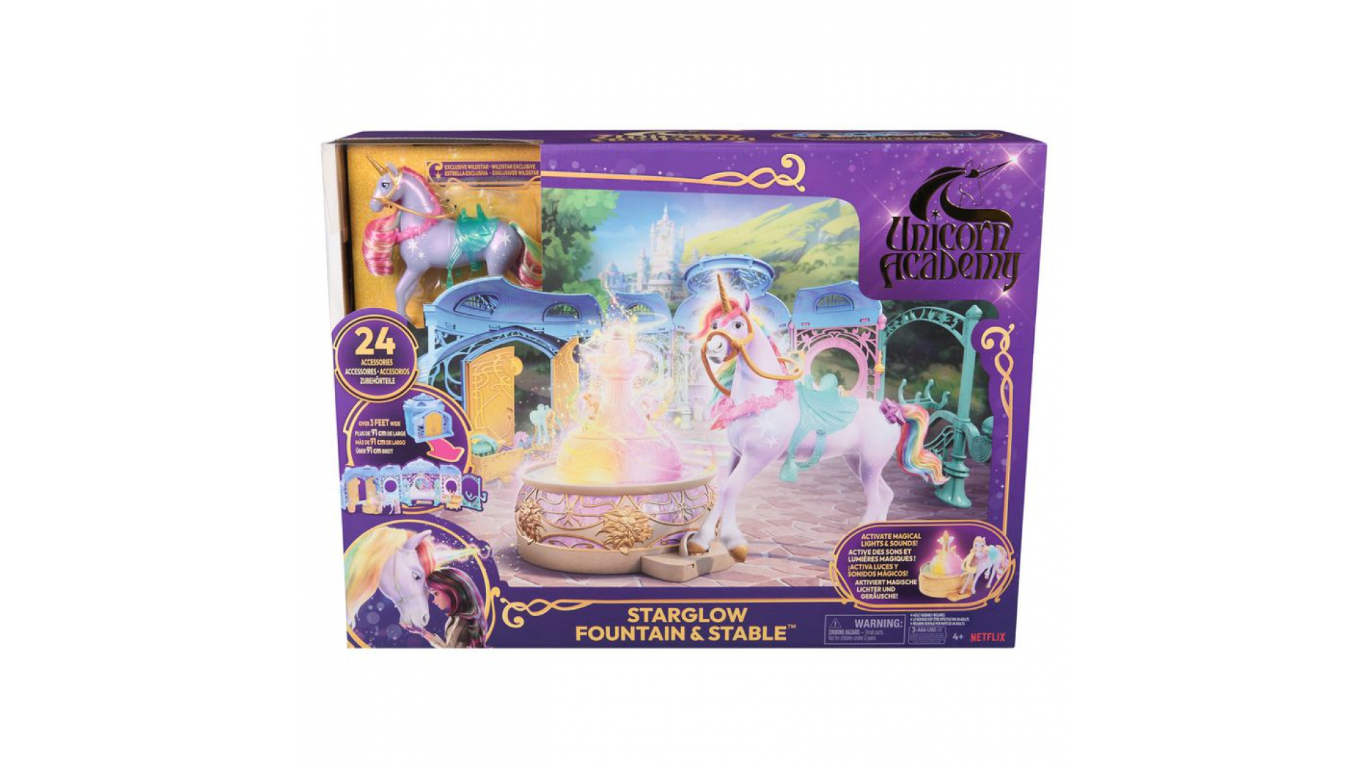 Unikornis Akadémia Nagy Kihajtható Ménes Hangokkal Egyszarvúval Wildstar