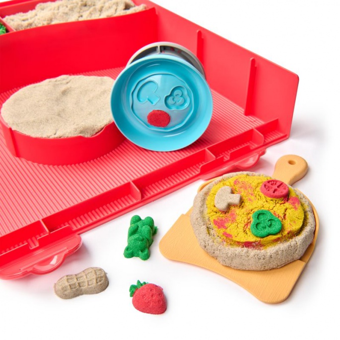 Kinetic Sand pizzatillverkning