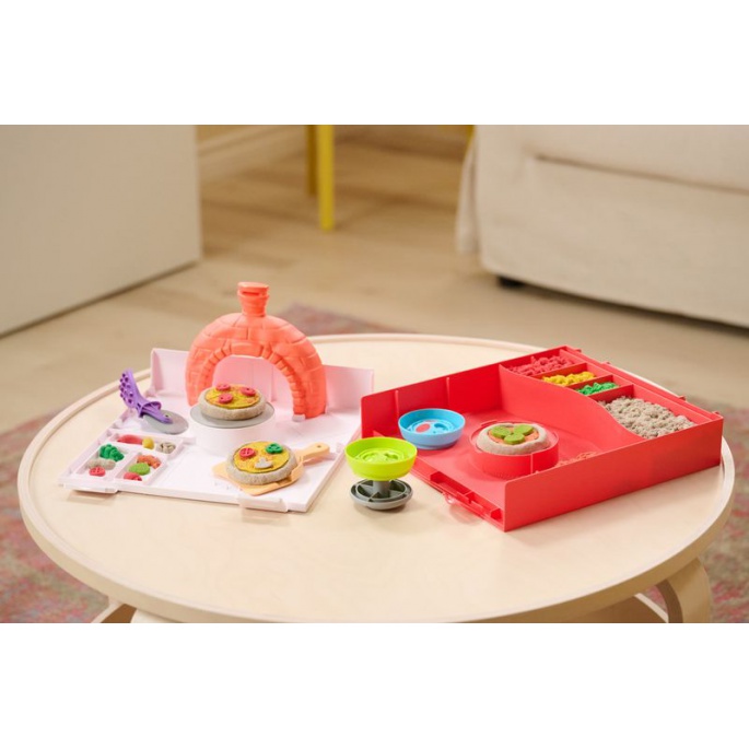 Kinetic Sand pizzatillverkning