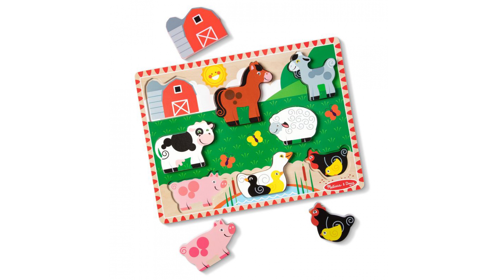 Melissa & Doug drevené puzzle zvieratká na farme