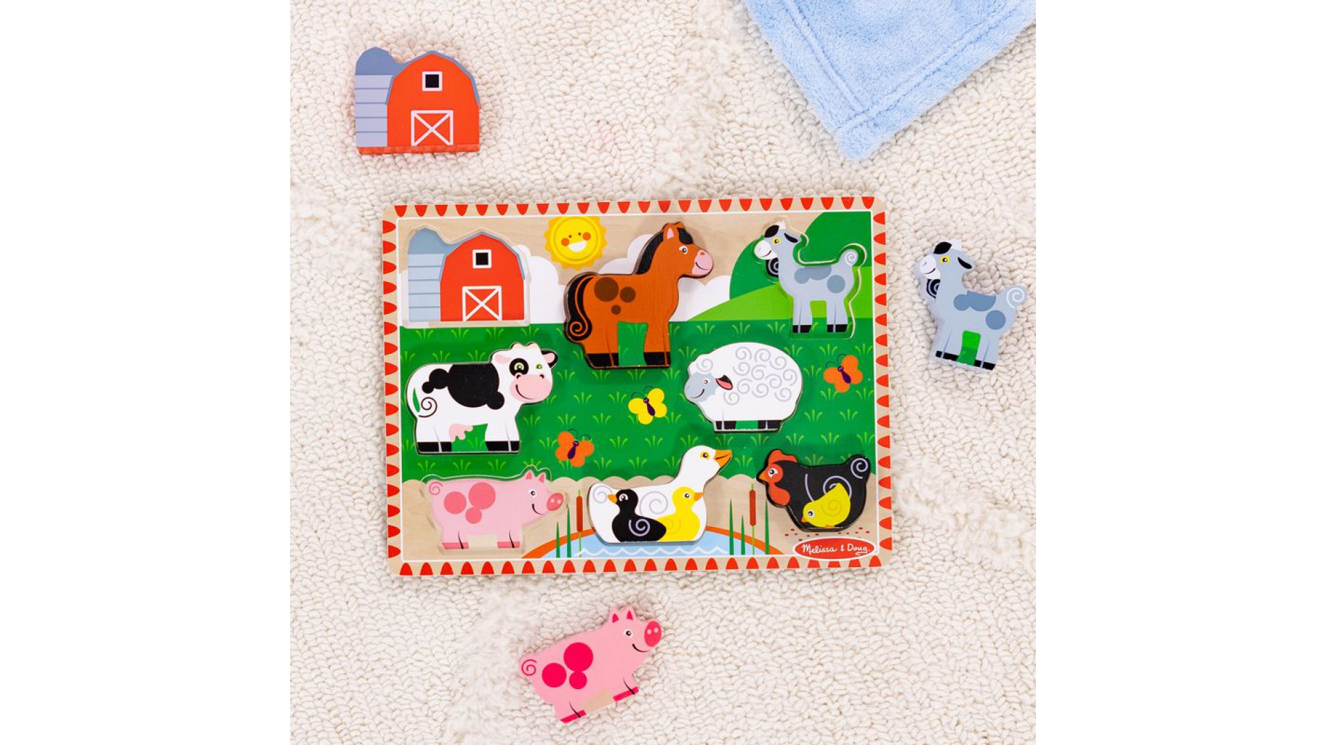 Melissa & Doug drevené puzzle zvieratká na farme