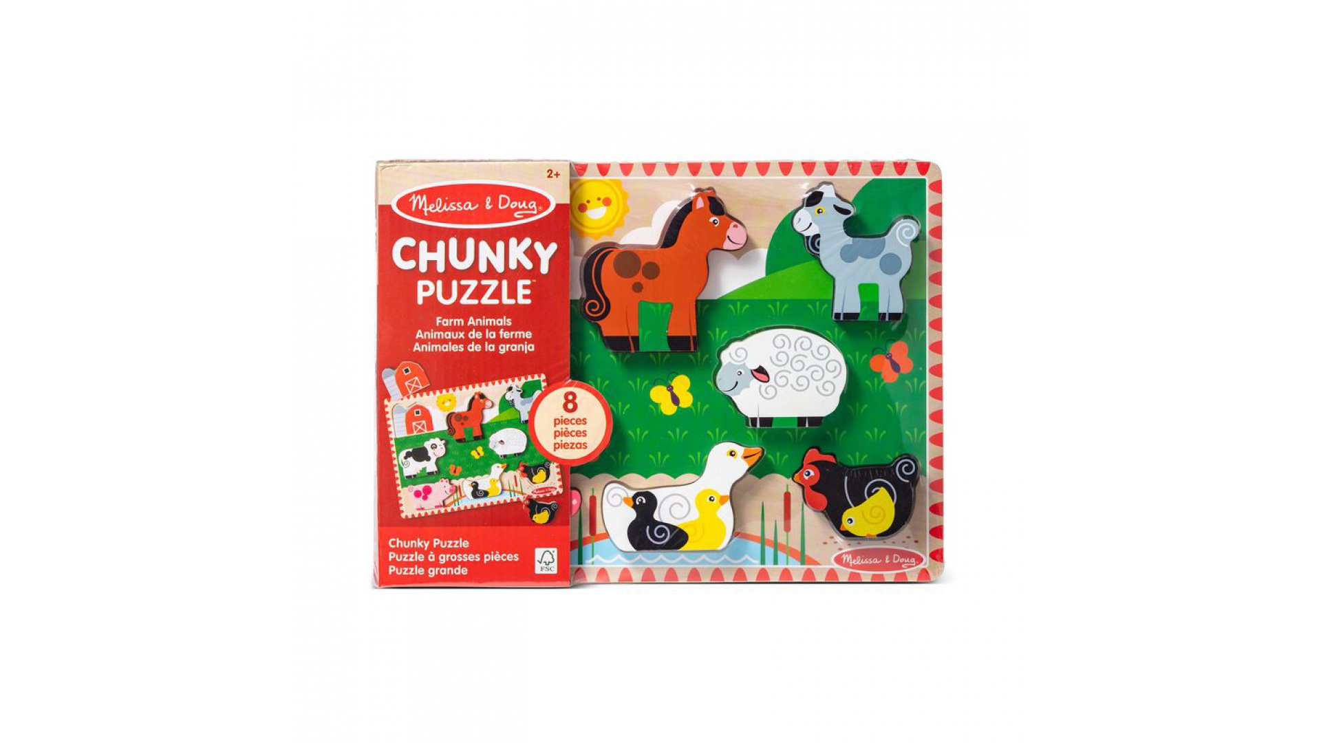 Melissa & Doug drevené puzzle zvieratká na farme