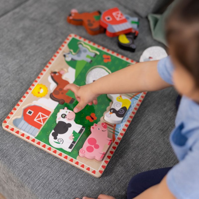 Melissa & Doug träpussel gårdens djur