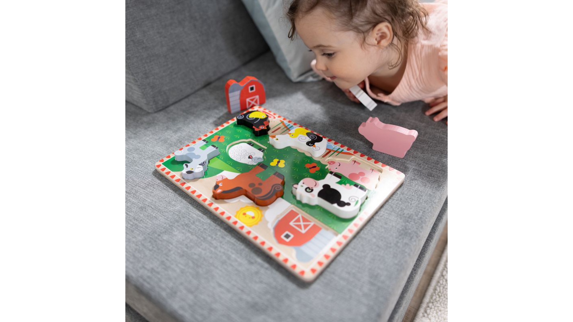 Melissa & Doug drevené puzzle zvieratká na farme