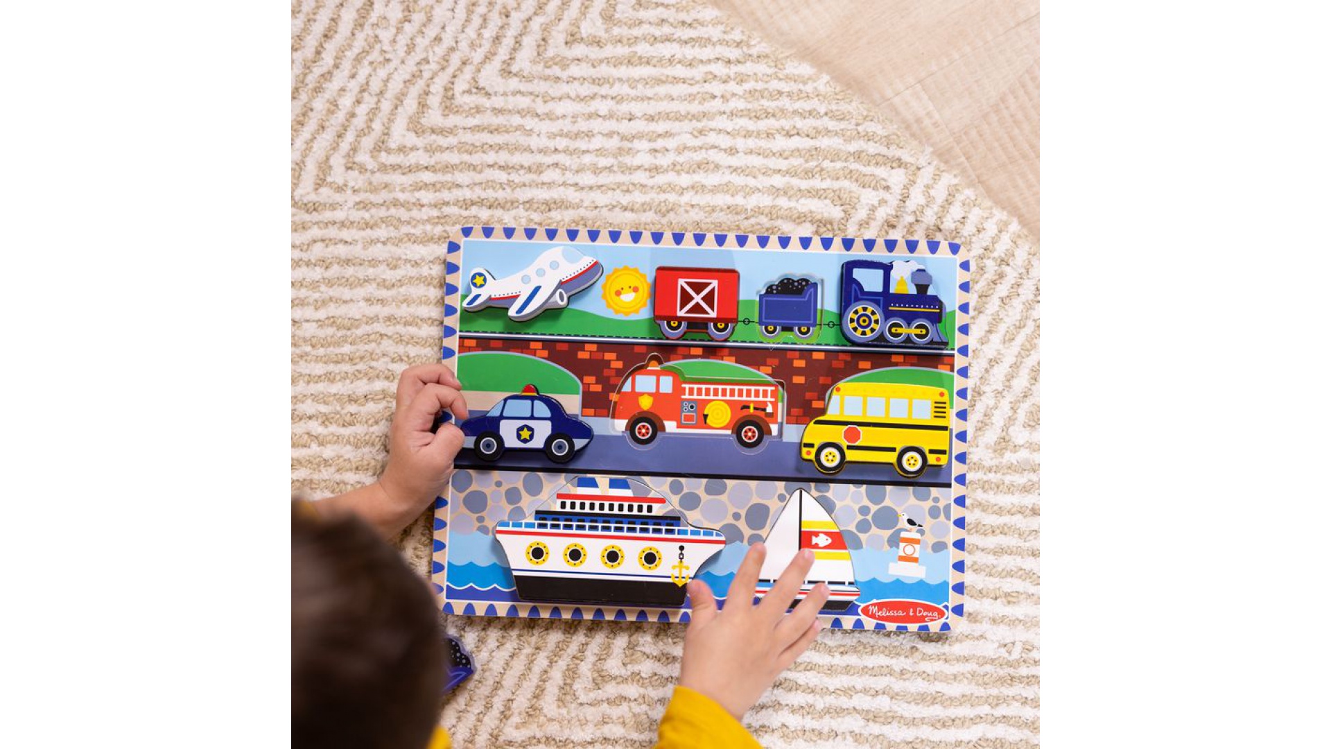 Melissa & Doug drevené puzzle dopravné prostriedky
