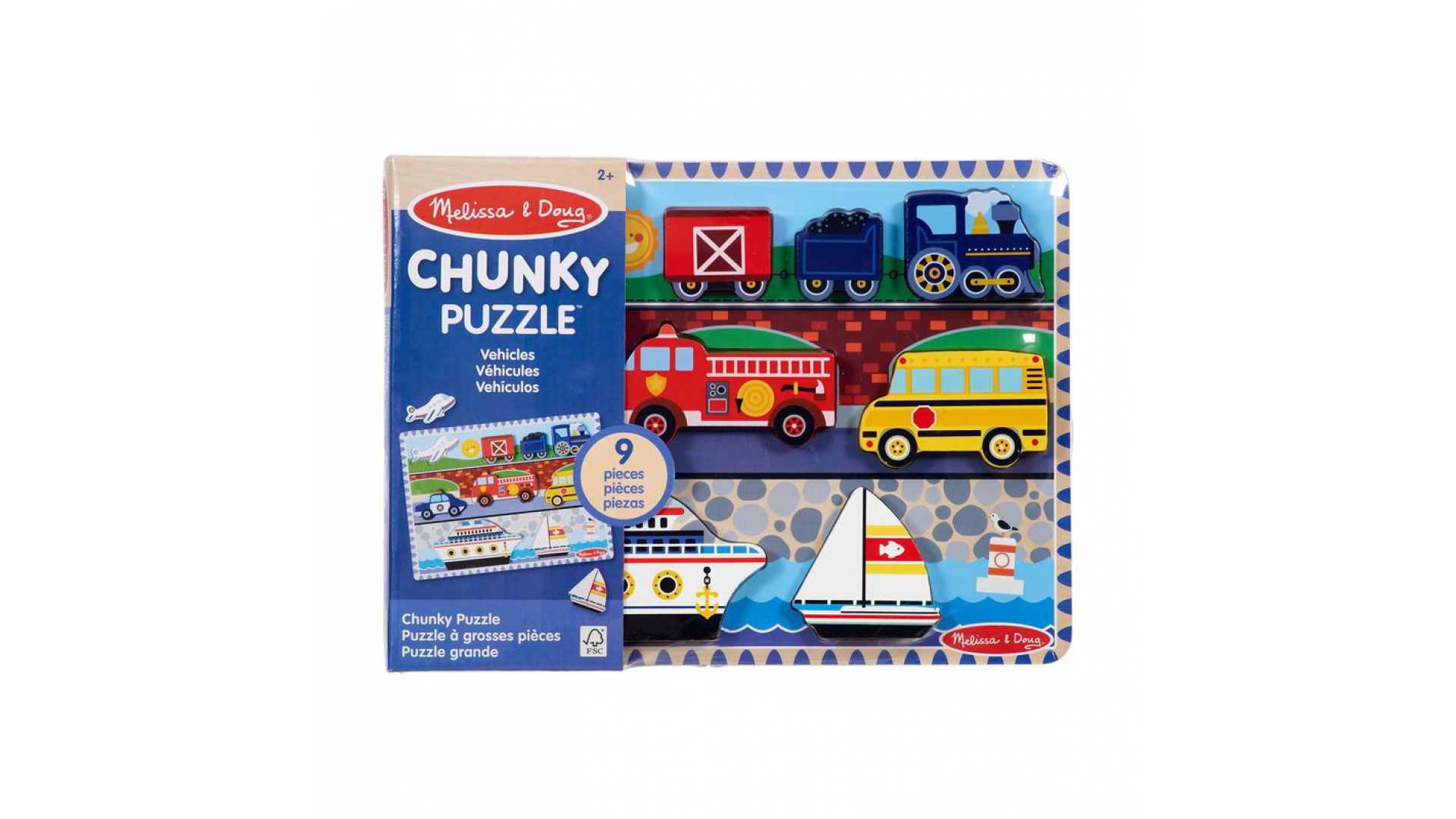 Levně Melissa & Doug dřevěné puzzle dopravní prostředky