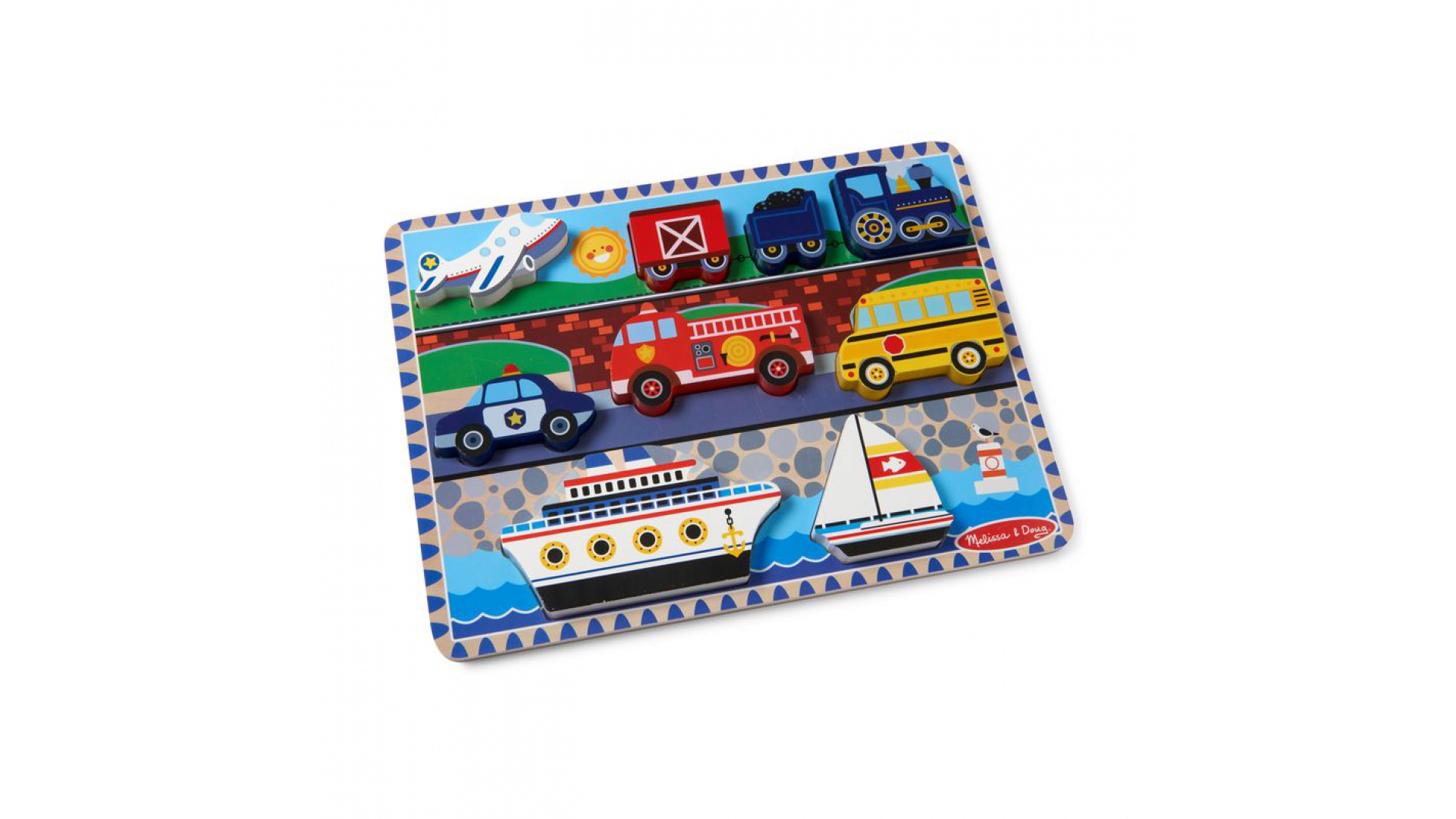 Melissa & Doug drevené puzzle dopravné prostriedky
