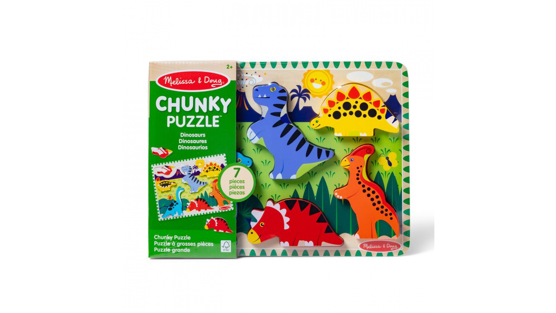 Melissa & Doug drevené puzzle dinosaury