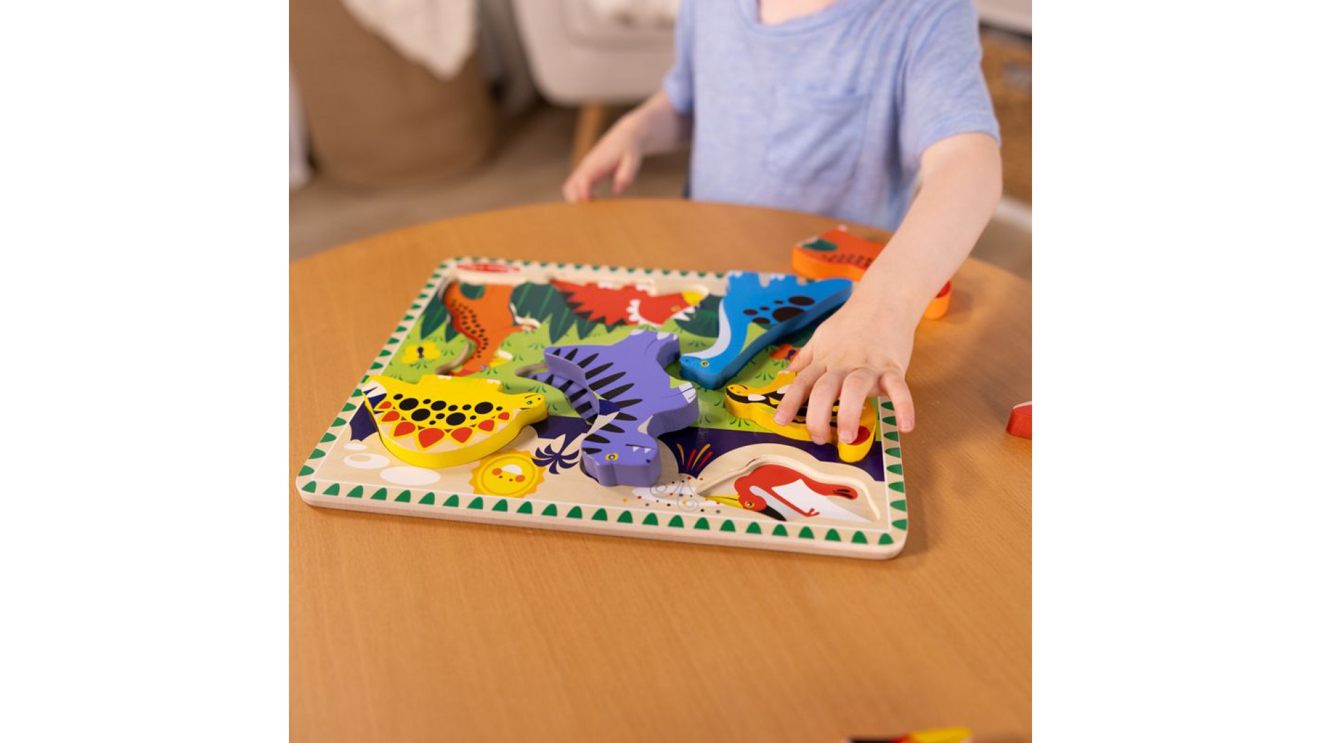 Melissa & Doug drevené puzzle dinosaury