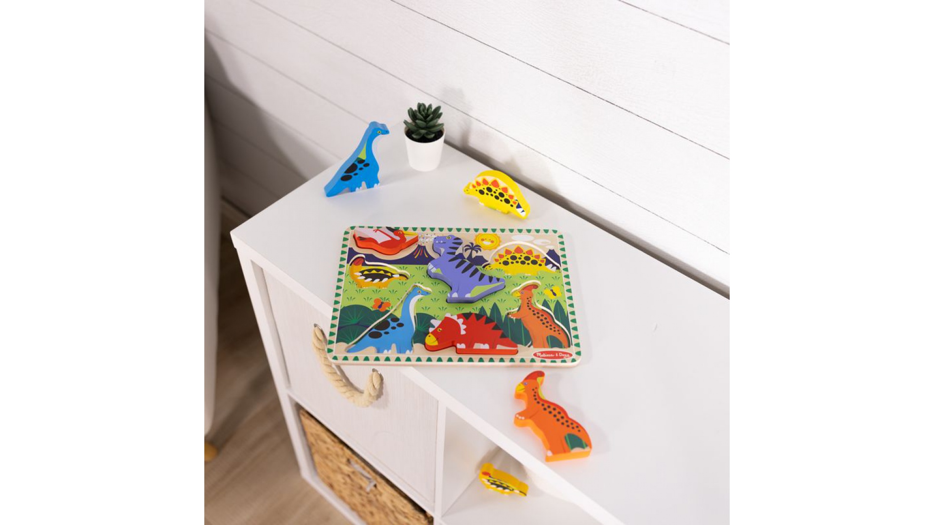 Melissa & Doug drevené puzzle dinosaury