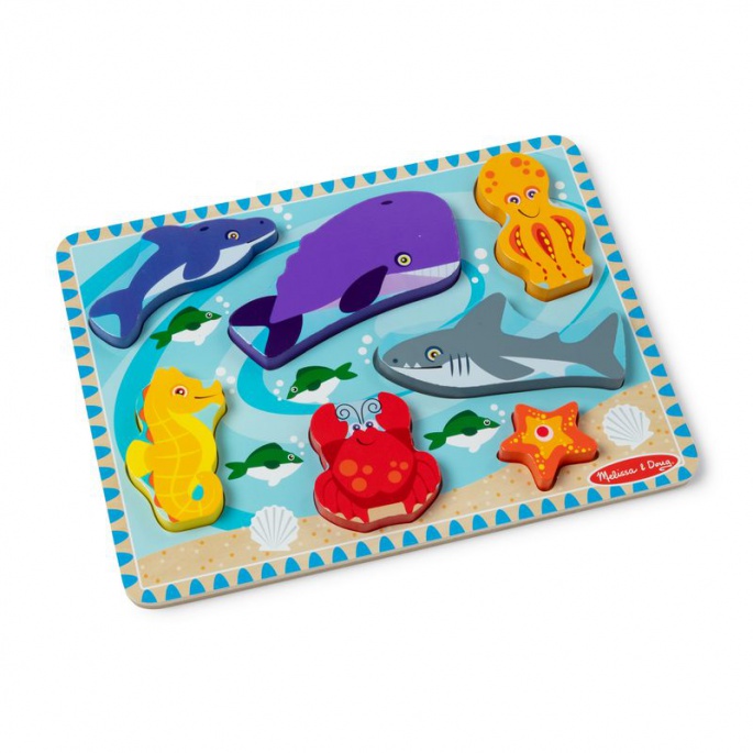 Melissa & Doug träpussel havsdjur