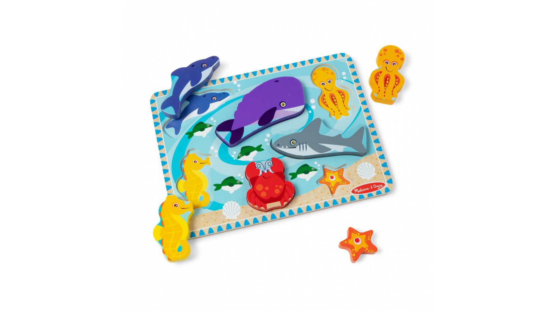 Melissa & Doug drevené puzzle morské zvieratká
