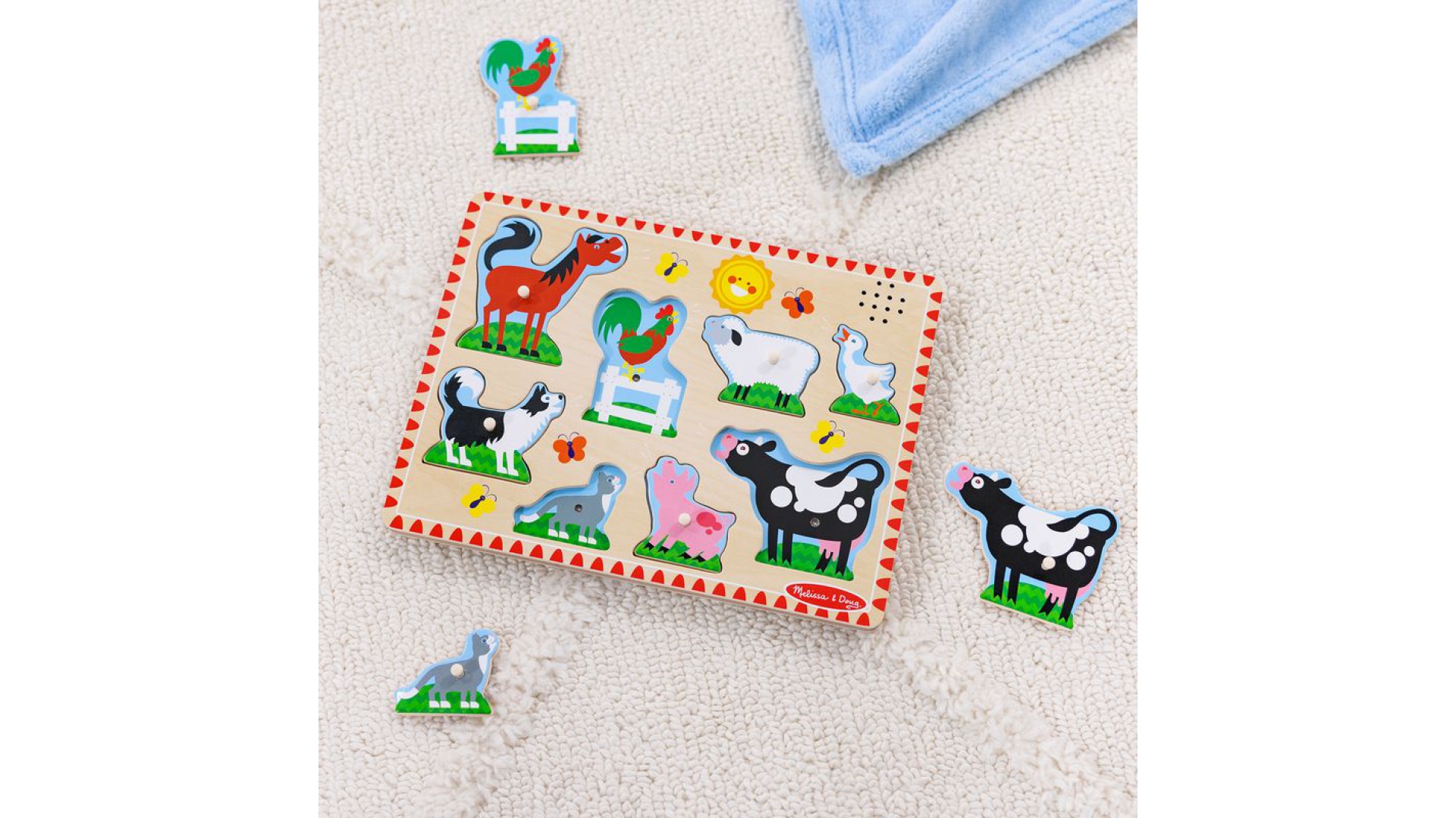 Melissa & Doug drevené puzzle so zvukovými efektmi zvieratká na farme