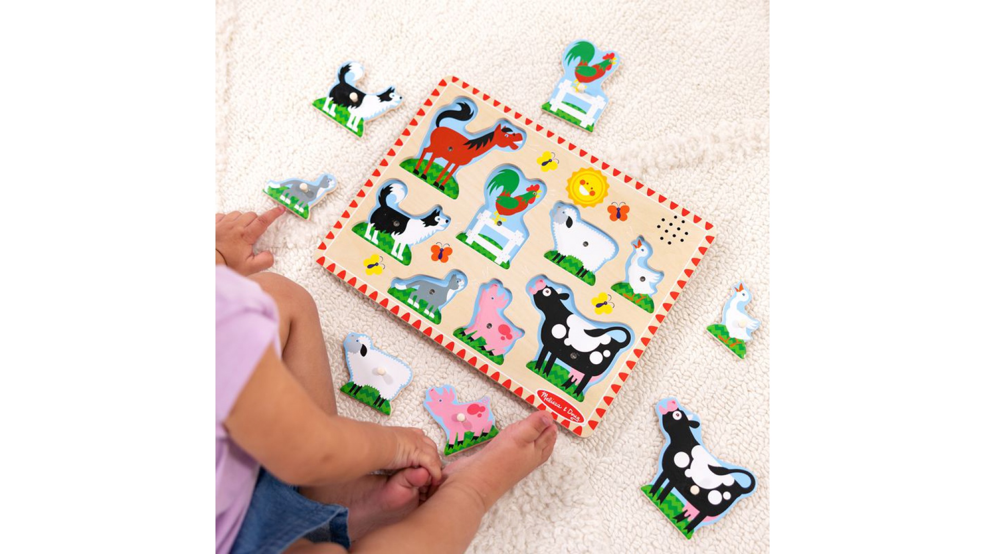 Melissa & Doug drevené puzzle so zvukovými efektmi zvieratká na farme