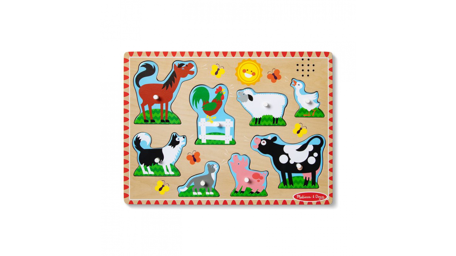 Melissa & Doug drevené puzzle so zvukovými efektmi zvieratká na farme