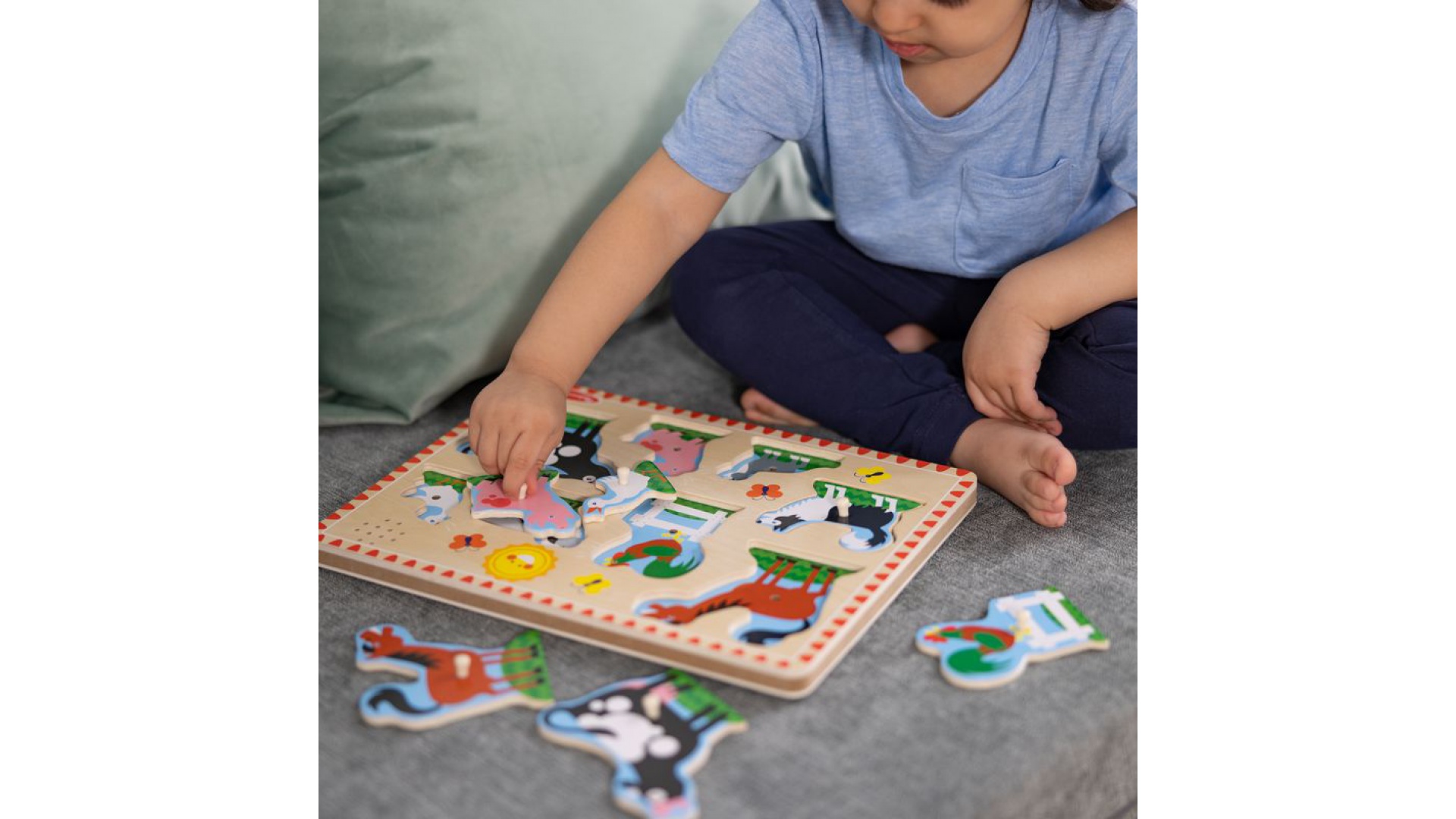Melissa & Doug drevené puzzle so zvukovými efektmi zvieratká na farme