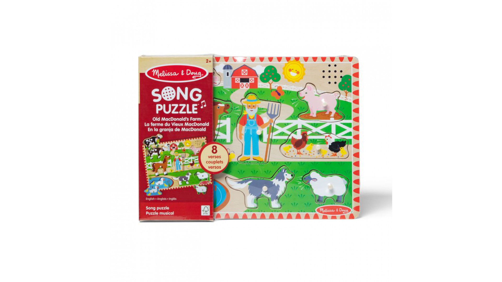 Melissa & Doug drevené puzzle so zvukovými efektmi Old MacDonald Farm