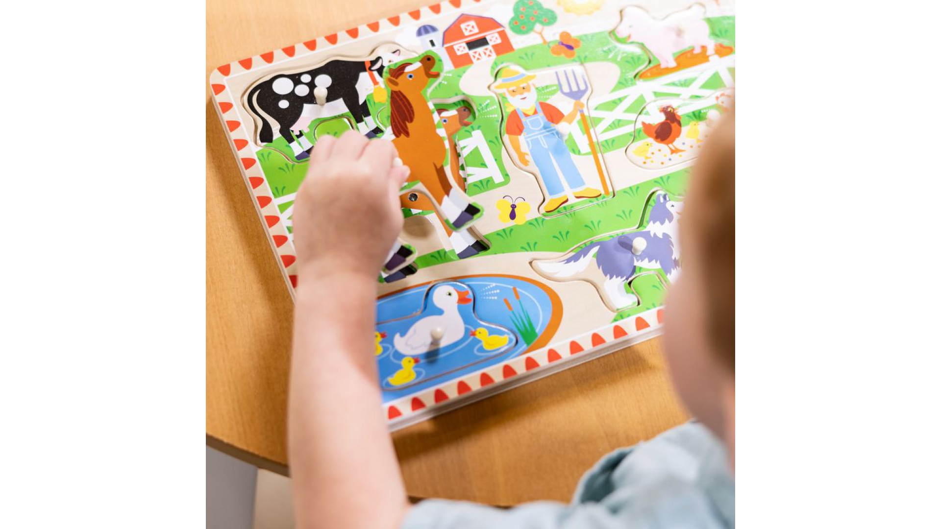 Melissa & Doug drevené puzzle so zvukovými efektmi Old MacDonald Farm