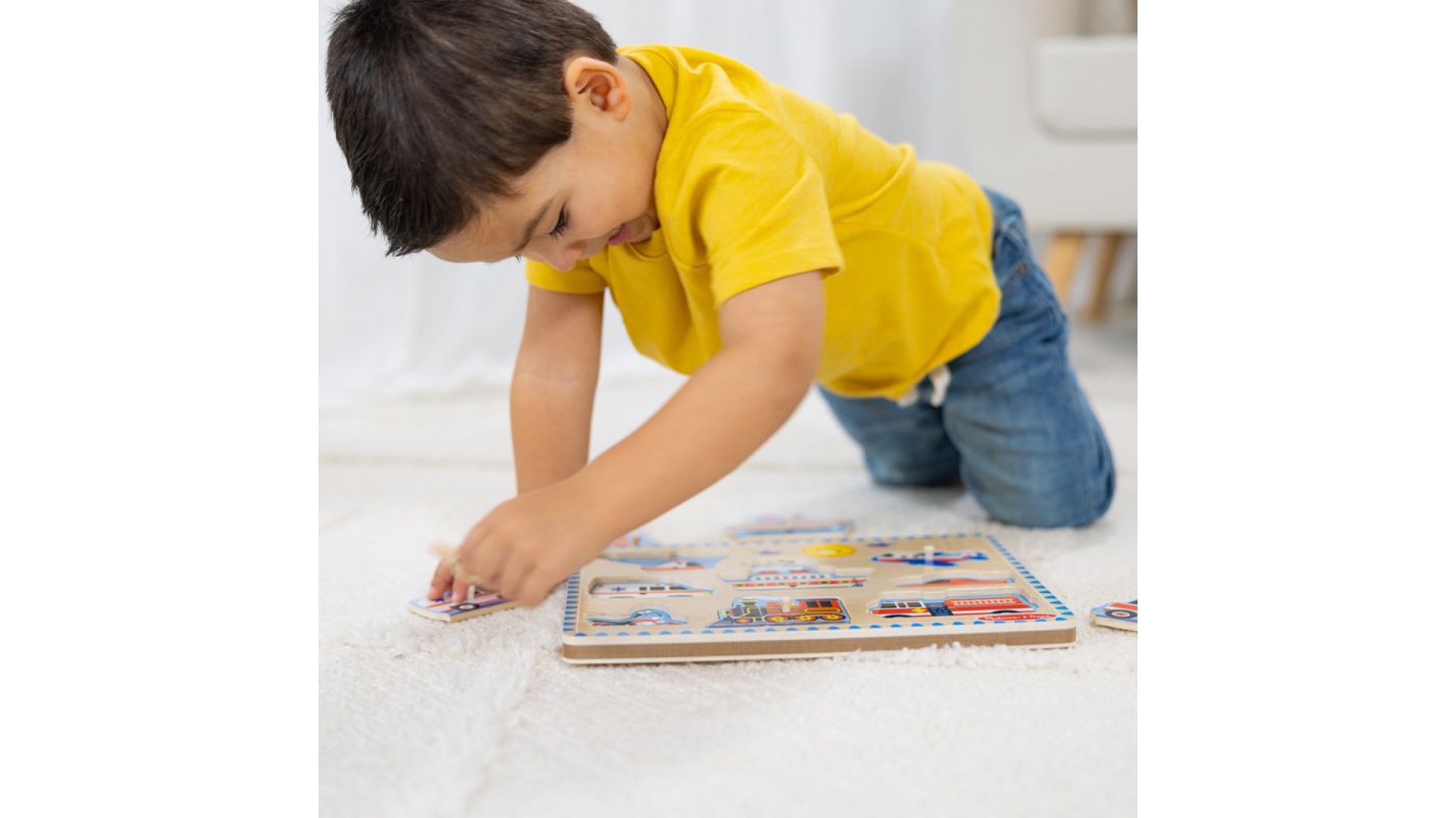 Melissa & Doug drevené puzzle so zvukovými efektmi dopravné prostriedky