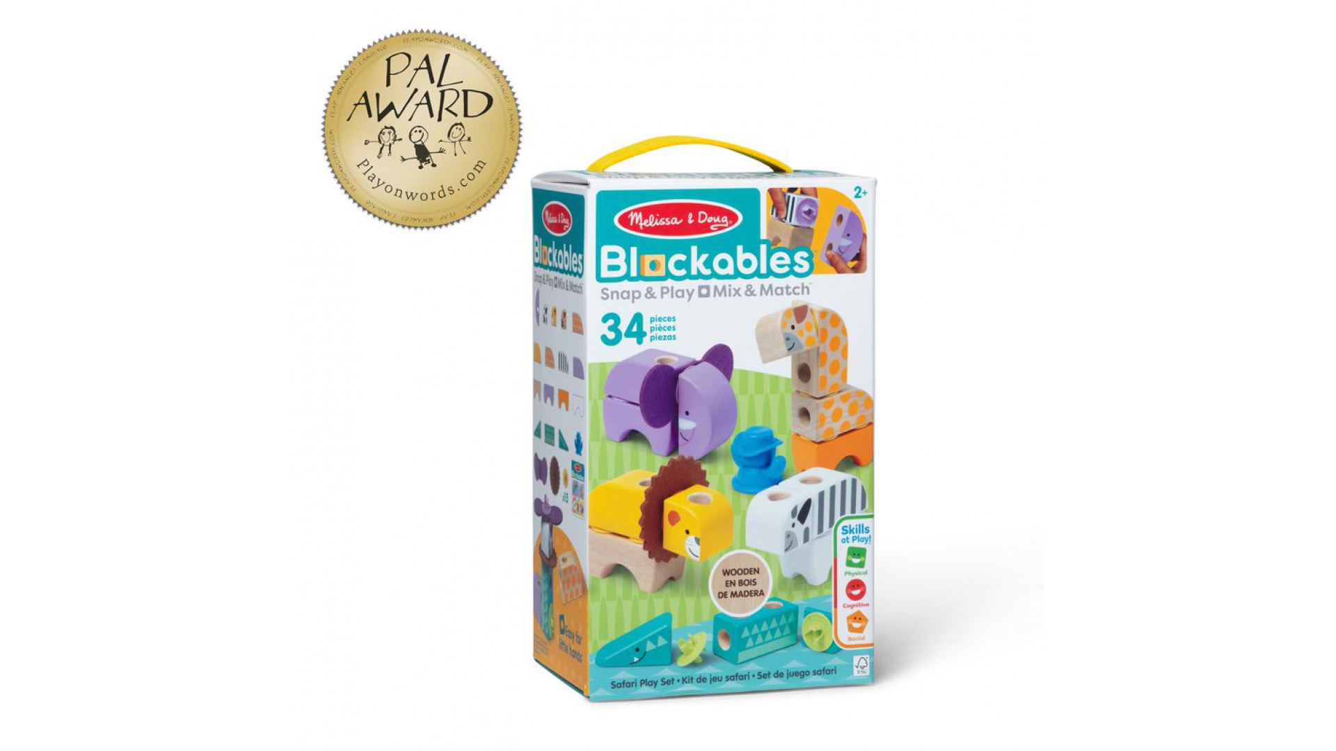 Levně Melissa & Doug Blockables stavebnice safari hrací sada