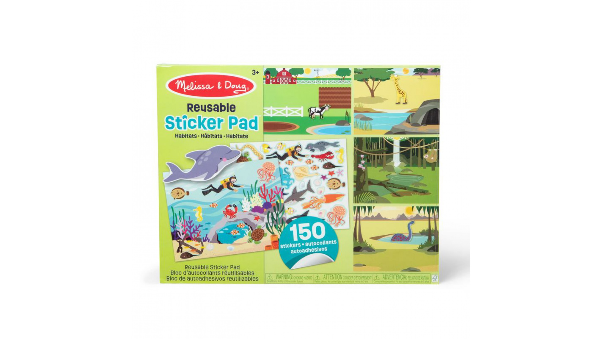 Melissa & Doug nálepky opakovane použiteľné s podložkou - svet zvierat