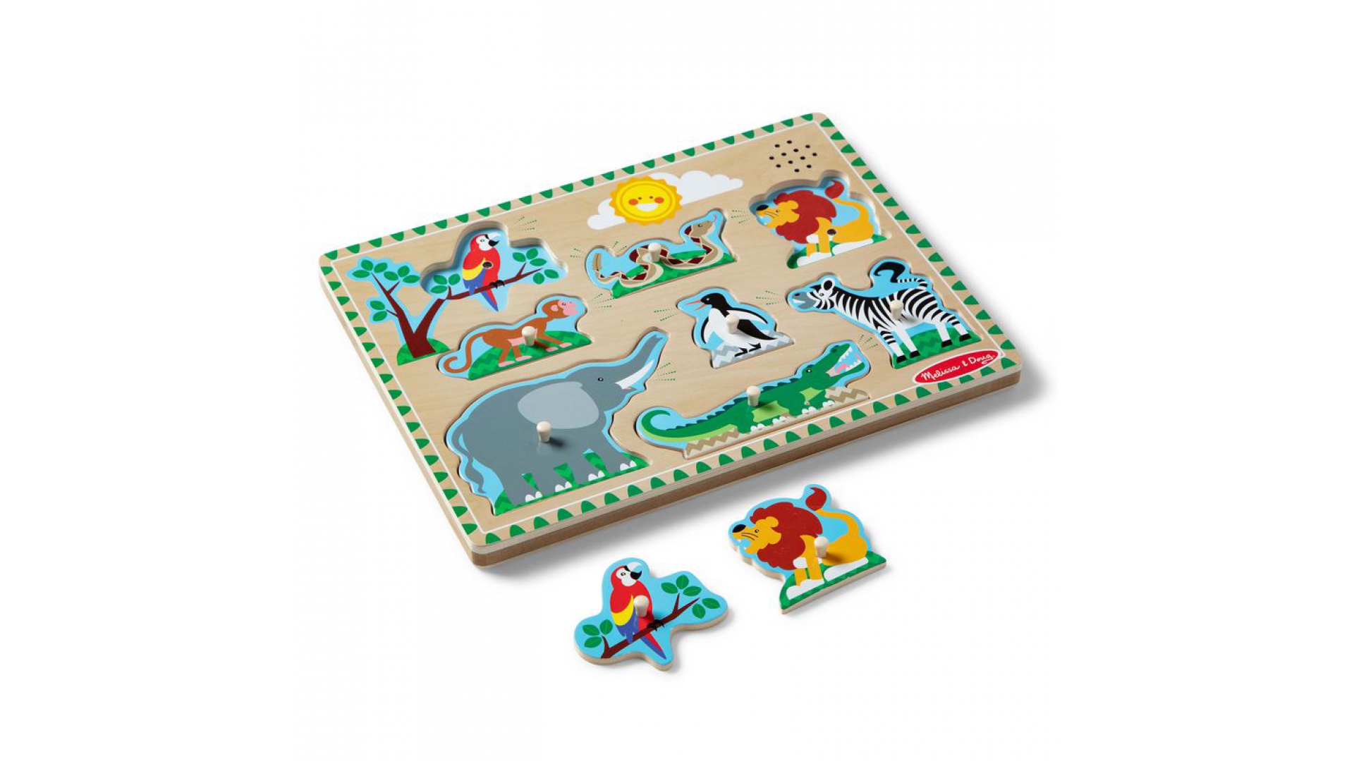 Melissa & Doug drevené puzzle so zvukovými efektmi zvieratá zo ZOO