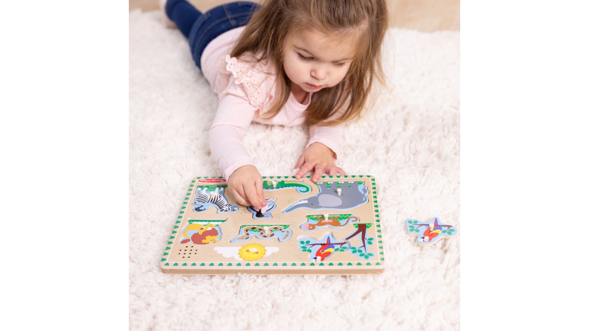 Melissa & Doug drevené puzzle so zvukovými efektmi zvieratá zo ZOO