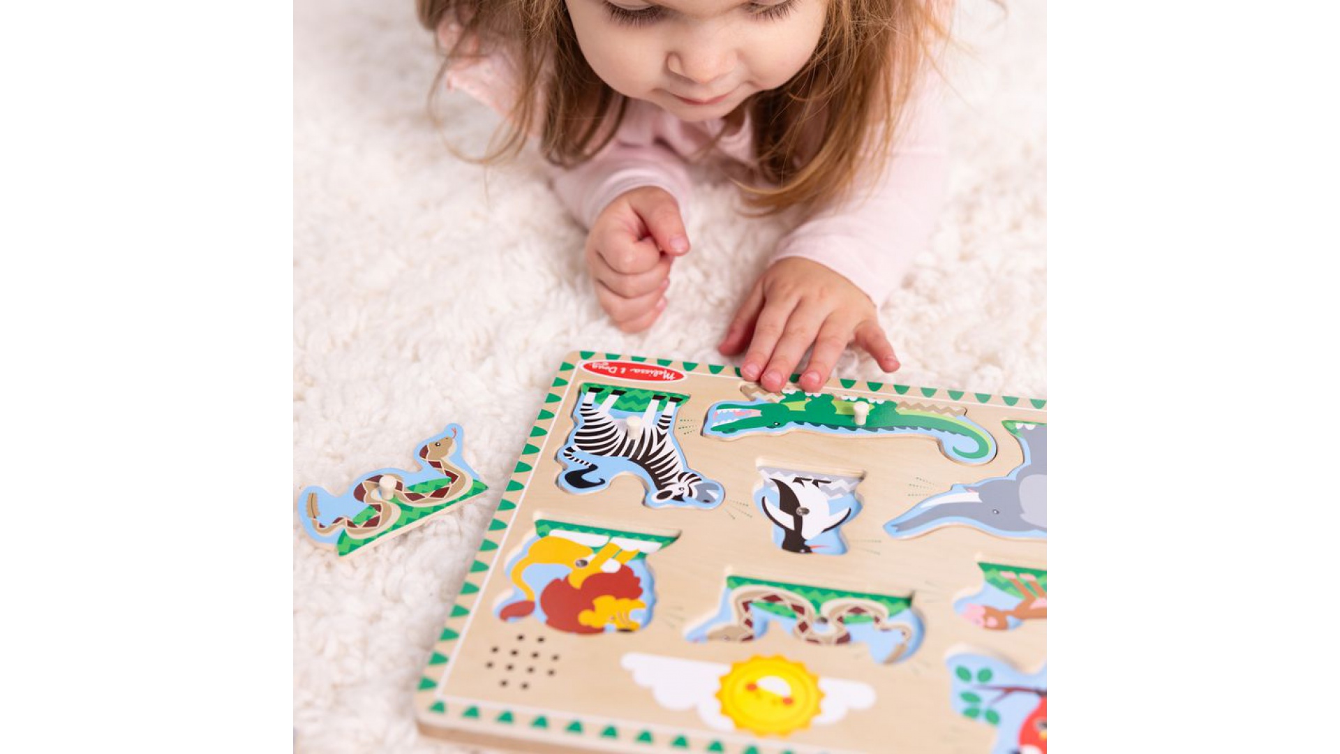 Melissa & Doug drevené puzzle so zvukovými efektmi zvieratá zo ZOO