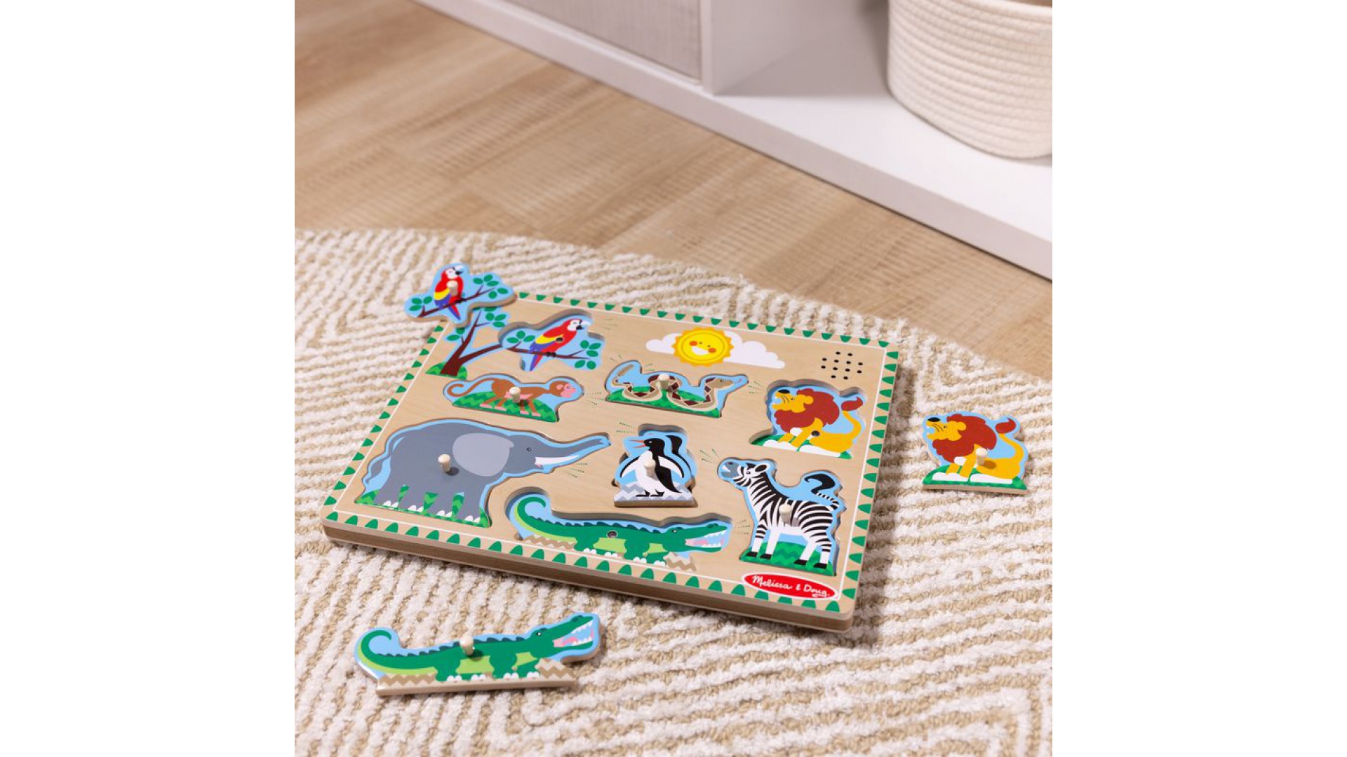 Melissa & Doug drevené puzzle so zvukovými efektmi zvieratá zo ZOO