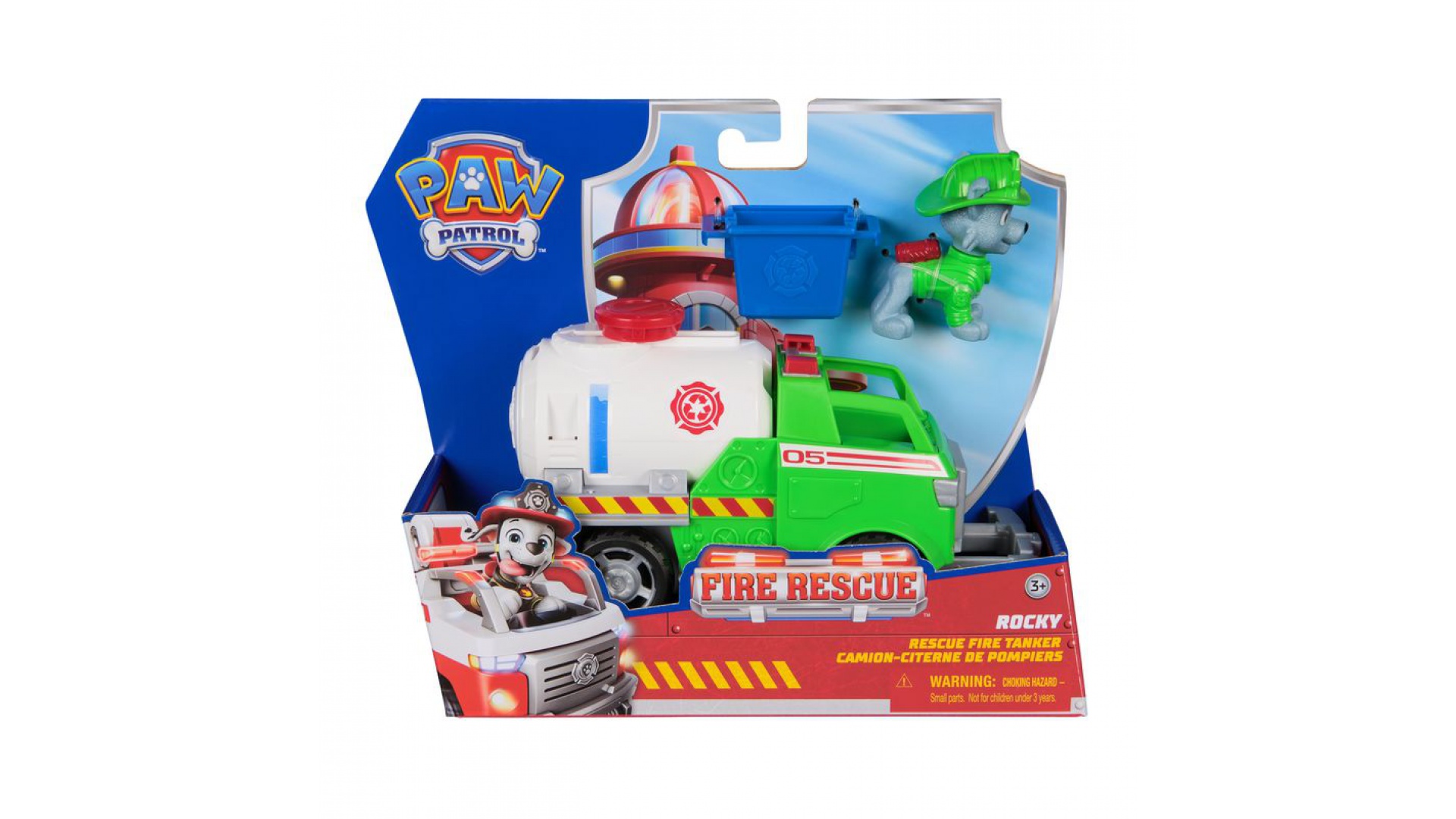 Výhodný set: Labková patrola Fire Rescue vozidlo Rocky + Fire Rescue vozidlo Zuma