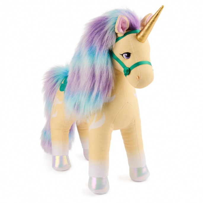 Prisvärt set: Unicorn Academy plysch enhörning Květka 38 cm + halsband med ring