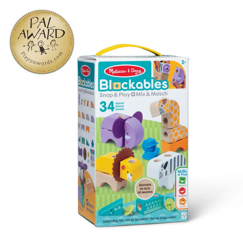 REA: Melissa & Doug Blockables byggsats safari + magi med vatten sagor GRATIS