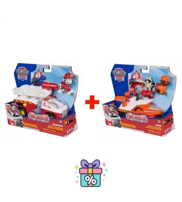 Set avantageux : Paw Patrol véhicule Fire Rescue Marshall + véhicule Fire Rescue Zuma