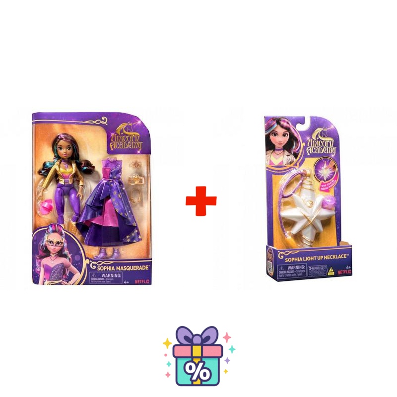 Prisvärt set: Unicorn Academy deluxe docka Sophia 24 cm + halsband med ring