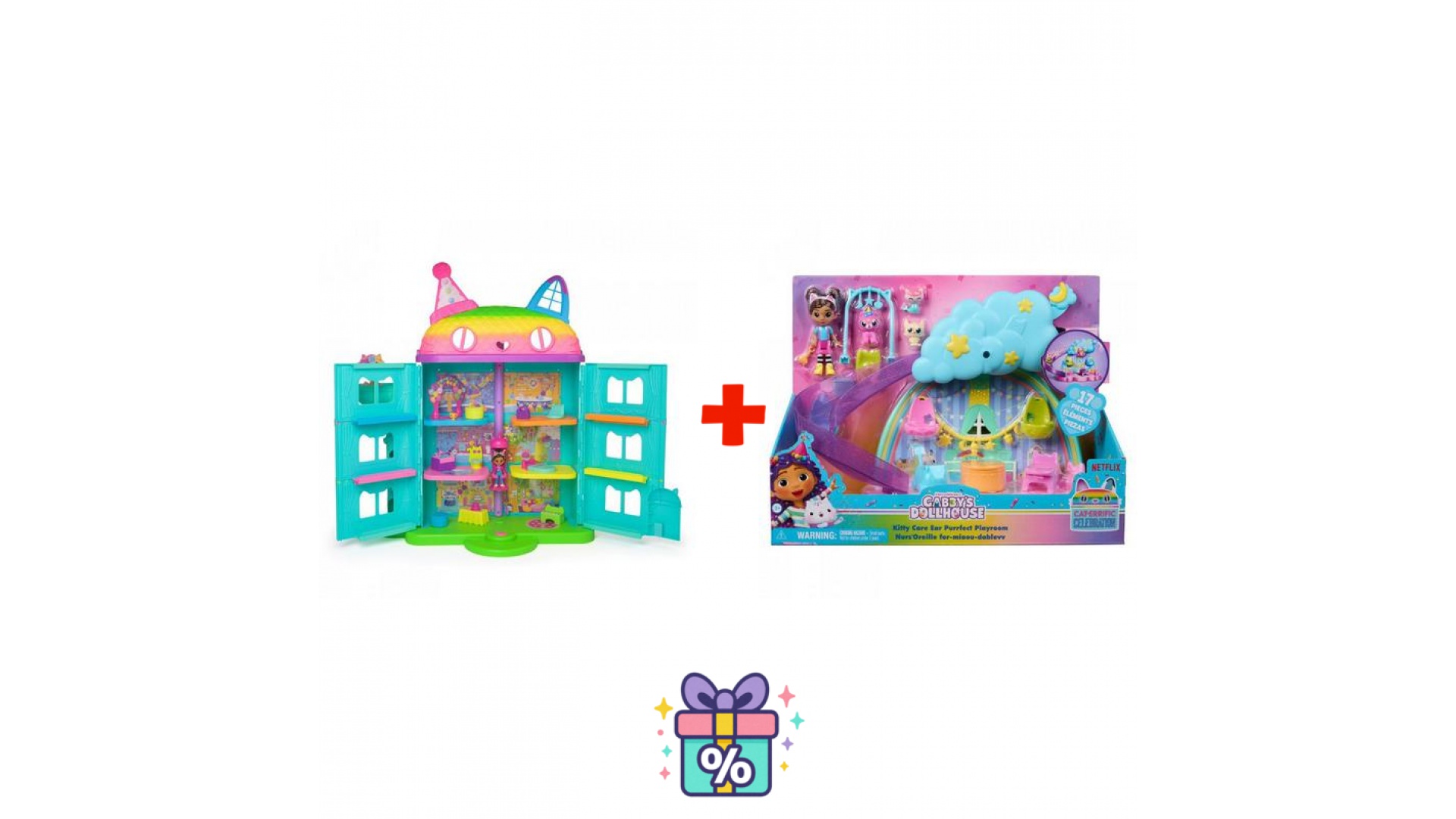 Levně Výhodný set: Gábinin kouzelný domek velký dům oslava + hrací sada jesličky