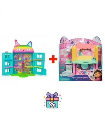 Set avantageux : Gabby et la Maison Magique grande maison fête + chambre pour grande maison cuisine