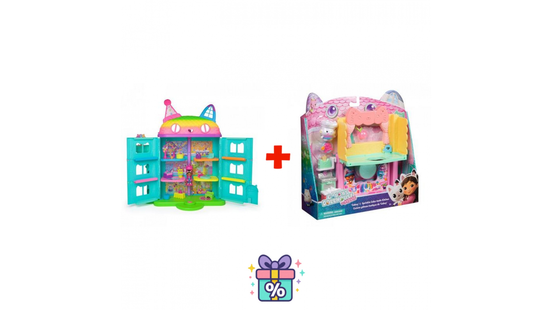 Levně Výhodný set: Gábinin kouzelný domek velký dům oslava + kuchyňka k velkému domu