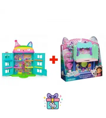Set avantageux : Gabby et la Maison Magique grande maison fête + salle de bain pour la grande maison