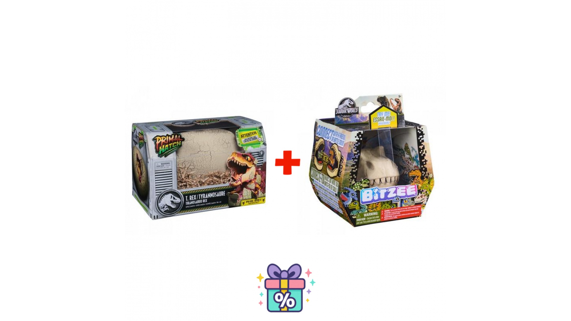 Levně Výhodný set: Dino interaktivní T-rex líhnoucí se z vejce + Bitzee Jurský svět s dinosaury