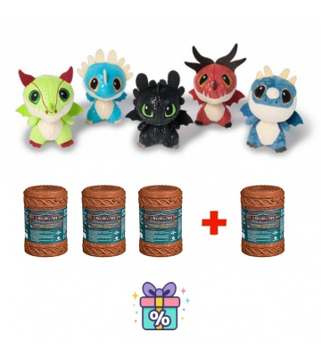OFFERTA 3+1 gratis: Dragon Trainer - 4 draghi di peluche in botte al prezzo di 3